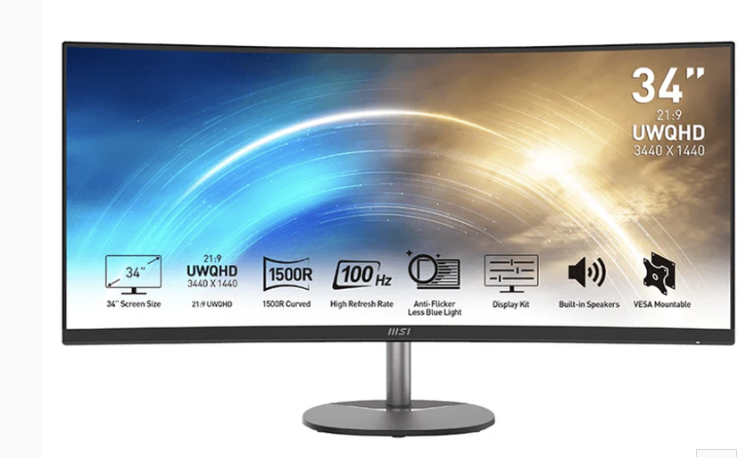 MSI PRO MP341CQ 34" Ultra-wide QHD VA