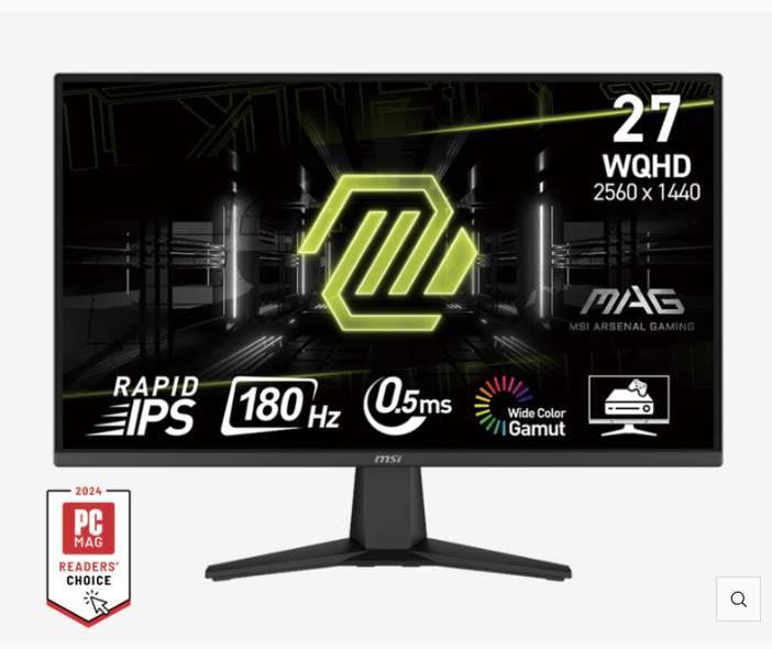 MSI MAG 275QF 27" WQHD Rapid IPS 180Hz 0.5ms Adaptive-Sync Gaming Monitor
